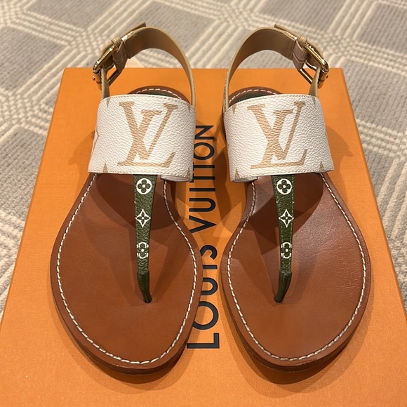 Louis Vuitton - Authenticated Sandal - Leather Brown for Women, Very Good Condition